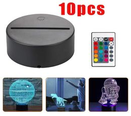 3D Night LED Light Lamp Base LED 3D Illusion Night Lights 7 Colours Changing for bedroom child room living shop cafe office4131587