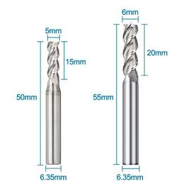 CMCP Milling Cutter 3 Flute Carbide End Mill for Aluminium Cutting 1/4 Inch Shank Spiral Router Bit for Metal CNC Milling Tools