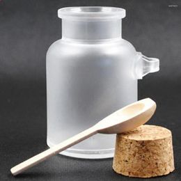 Storage Bottles Bottle Cream Cosmetic Containers With Wooden Spoon Mask Jar Bath Salt Jars Refillable Frosted Seal