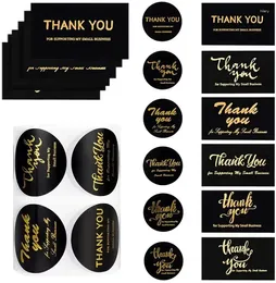 Gift Wrap 50pcs Black Bronzing Thank You For Purchasing A Card Commercial Use Wedding Party Decor Sticker Invitation Envelope Label