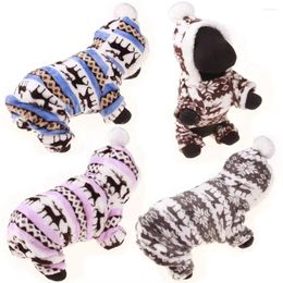 Dog Apparel Fashion Deer Pet Cat Clothes For Small Dogs Coat Hoodie Cartoon Flannel Warm Teddy Four Legged Supplies