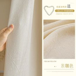 Curtain French Relief Balcony Screen Translucent American Retro High-end Window Curtains For Living Dining Room Bedroom