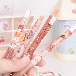 Cute Cartoon Bear Gel Pens Kawaii 0.5mm Black Ink Neutral Korean Stationery Writing Tool School Office Supplies Pen