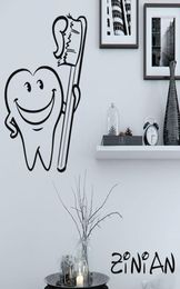 Bathroom Decor Stickers Cool Tooth Brush Wall Decals Muraux Waterproof Tile Decorate Kids Room Vinyl Sticker Dental Clinic3247092