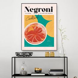 Vintage Bar Art Aperol Spritz Negroni Poster And Print Canvas Painting Liquor Drink Wall Art For Club Bar Shop Home Decoration