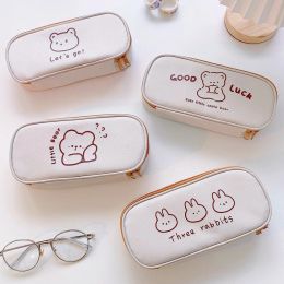 Kawaii Cute Pencil Bag Small Flowers Pencil Cases Cute Simple Pen Bag Storage Bags School Supplies Stationery Gift For Kids