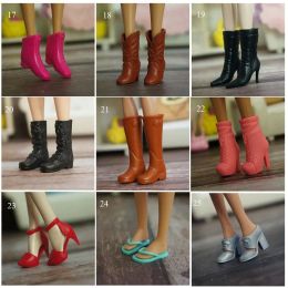 1Pair For 1/6 Doll Shoes Socks Hero Dolls Boot Foot Length 2.2cm Long Knees Boots Colourful Plastic Doll Accessories Female&Male