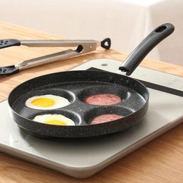 Pans 4 Cup Fried Egg Pan Nonstick Cooker Griddle Eggs Frying Omelette Ceramic Saucepan