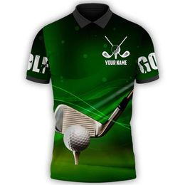 PLstar Cosmos Personalized name Golf 3D Printed Summer Short Sleeve polo Shirts unisex t shirt Gift for Golf player POL-34