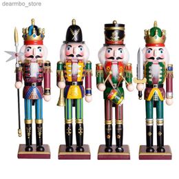 Arts and Crafts 1PCS Christmas Nutcracker Creative Handicrafts ift Christmas Decorations Home OrnamentSoldier Doll Wooden Vintae Puppet L49