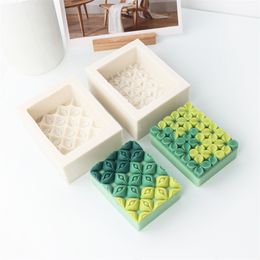 Cute Flower Rectangle Shape Silicone Soap Mold Handmade Soap Making Craft DIY Scented Soap Silicone Mold