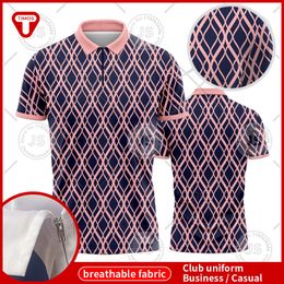 3D Printed Pink Checkered Polo Shirt Woman Short-Sleeved Collar T-Shirt Breathable Casual Loose-Fitting Shirt Plus Size Men Top