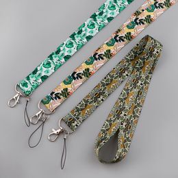 Small Fresh Leaves Straps Rope Mobile Phone Charm Neck Strap Lanyard For Key USB ID Card Keycord DIY Lanyard Hanging Rope