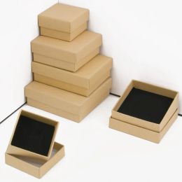 1PC Kraft Paper Jewellery Box Bracelet Necklace Ring Earring Box Handmde Wedding Gifts Packaging Box Jewellery Accessories