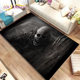 3D Gothic Horror Ghost Skull Area Rug,Carpet for Home Living Room Bedroom Sofa Doormat Kitchen Decor,kid play Non-slip Floor Mat