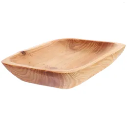 Dinnerware Sets Fruit Plate Tray Snack Dried Retro Irregular Small Size Office Household Wooden Tea