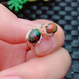 Stud Earrings Arrival Real And Natural Black Opal Earring 925 Sterling Silver