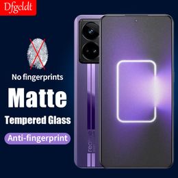 9D No Fingerprint Matte Tempered Glass For Realme 10 9 8i 7 C55 C35 C15 C12 V30 V25 V23 V20 GT Neo 5 GT3 2 Pro Screen Protector