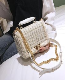 Duffel Bags Luxury Designer Handbag Women Brand Fashion Tweed Mini Bag 2021 Trend Female Elegant Small Chain Shoulder Top Handle T5871498