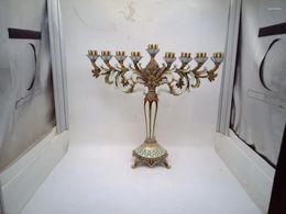 Candle Holders Judaism Candlestick 9-Branched Hanukkah Menorahs Holiday & Shabbat Candles