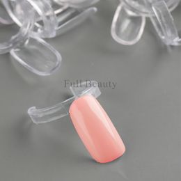 50Pcs Transparent False Nail Display Swatches Clip Gel Polish Practise Tool Ring Holder Design Manicure Training Tools NLJK01-02