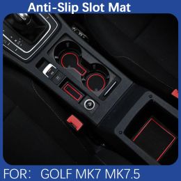 10Pcs Silicone Car Door Groove Mats for Volkswagen VW Golf 7 7.5 MK7 MK7.5 2013-2020 Anti-Slip Gate Slot Cup Pad Mat Accessories