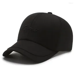 Ball Caps Baseball Cap For Men Autumn Black Stylish Male Hip Hop Sport Trucker Hat Cotton Adjustable56-60CM Outdoor Winter