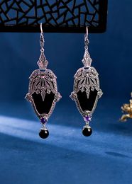 آخر 2024 Dangle Earrings Natural Encling Sterling 925 Silveragate مرصع بالنساء للحفلات عيد ميلاد المجوهر