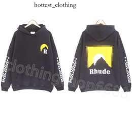 Designer RHUDE Mens Hoodie Letter Print Long Sleeve Warm Y2k Hoodie Luxury Graphic Hoodies Sweater Hip Hop Loose Sweatshirts US SIZE 323