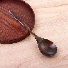 Spoons Nonstick Natural Wood Japanese-Style Public Spoon Portable Cooking Utensils Tableware Tablespoons Kitchen Gadget