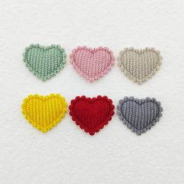 100Pcs 2.5x2.1CM Mini Shiny Heart Padded Appliques For Clothes Hat Sewing Patches DIY Headwear Hair Clips Bow Decor Accessories