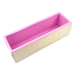 Baking Moulds DIY Handmade Toast Bread Mold With Wood Box Rectangular Pan Silicone Soap Bakeware For Home Kitchen