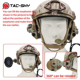 TS TAC-SKY Tactical Helmet ARC Rail Adapter Bracket Sordin Headphone Silicone Earmuffs for Hunting Airsoft Sports