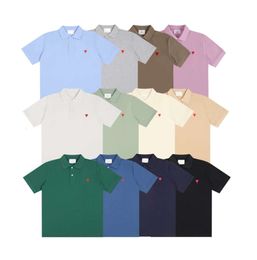 Mens T-shirt Summer Polo Shirt Breathable Loose and Casual Love Embroidered Clothes Y2K shirt Simple American 12 Colour Extra Large 5533ess