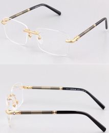 Brand Mens Optical Glasses Frame Man Rimless Eyeglass Frame for Men Gold Silver Myopia Eyeglasses Designer Spectacle Frames Eyewea2424419