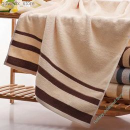 Blankets Swaddling 100% Cotton Stripe Bath Towel for Adult High Absorbent Beach Towels Jacquard Bathroom Towels 70x135cm Y240411