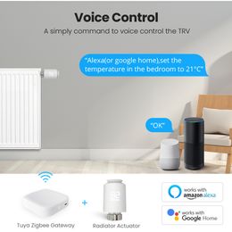Tuya ZigBee3.0 Smart TRV Radiator Actuator Valve Thermostatic Radiator Valve Temperature Controller Support Alexa Google Home