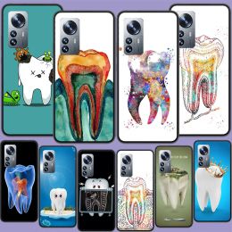 Dentist Tooth Pattern Phone Case For Xiaomi Mi 13 12T Pro 12X 12 Lite 5G 11T 11i 11 Ultra 10 10T 9T Pro 9 8 6X 5X A1 A2 Capa Coq