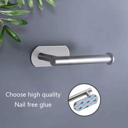 Toilet Paper Holders No Punching Wall Mounted Toilet Paper Holder Rustproof Anticorrosion Stainless Steel Bathroom Kitchen Toilet Paper Roll Holder 240410