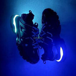 Роскошная трек светодиод 3 3.0 Дизайнерская обувь светодиодные дорожки для туфель обувь кавалевая обувь платформы кроссовки для мужчин женские тренеры мужское париж