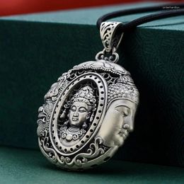 Chains Creative Idea Ethnic Style Exquisite Hollow Maitreya Necklace Charming Round Pendant Long Vintage Classic Keel Chain Jewellery