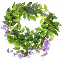 Decorative Flowers Artificial Wisteria Flower Garland Hanging Vine Fake Garlands Wedding Decor