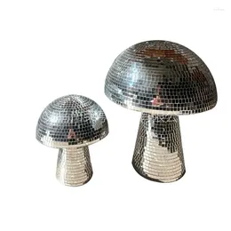 Decorative Figurines Aqumotic Glass Mushroom Figurine Ornaments UFO Space Futuristic Technological Decoration Ornament Alien Saucer Model