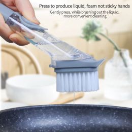 Cleaning Brushes Long Handle Dish Brushes Wipes Dispenser Liquid Soap Dispenser Cleaner Dish Scrubber Brush Dishwashing Sponge