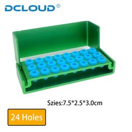 Dental Burs Holder Cleaning Stand Silicone Organiser Box for High Low Speed Handpiece Strawberries Block Drill Case Aluminium