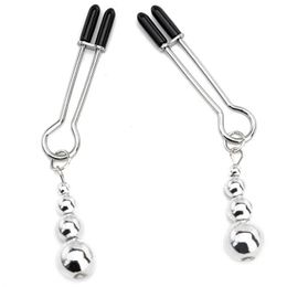 Metal Nipple Clamps clips ring bell BDSM breast Bondage restraint Sex Toy For Women Couple play Game 240407