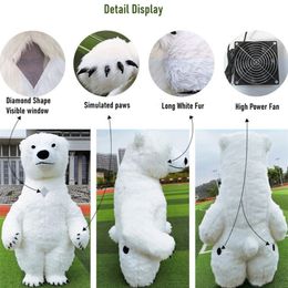 Wearable Adult Giant Panda Inflatable Mascot Carnival Costume Polar Bear Stage Performance Set Mardi Gras Birthday Party Family