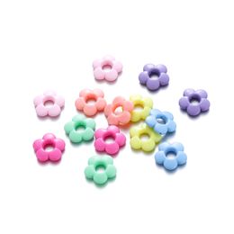 20/40Pcs Colourful Acrylic Solid Hollow Flower Beads Loose Spacer Beads for DIY Jewellery Necklaces Bracelet Making Accessories