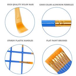 60Pcs Painting Brushes Short Plastic Handle Small Art Detail Paint Brush for Watercolor/Oil/Acrylic Paint Artist Kids Students