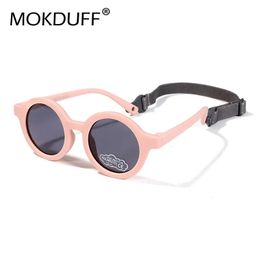 Baby Polarised Round Sunglasses Flexible Rubber Shades with Strap for Toddler born Infant Ages 036 Months 240410